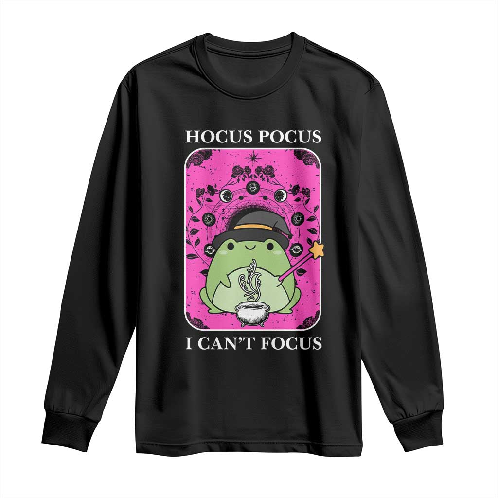 ADHD Meme Long Sleeve Shirt Neurodivergent Wizard Frog I Cant Focus - Wonder Print Shop
