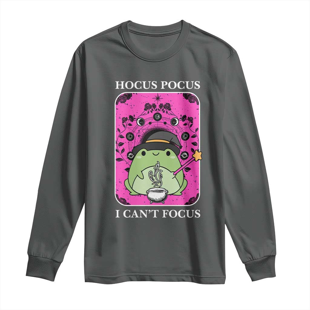 ADHD Meme Long Sleeve Shirt Neurodivergent Wizard Frog I Cant Focus - Wonder Print Shop