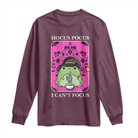 ADHD Meme Long Sleeve Shirt Neurodivergent Wizard Frog I Cant Focus - Wonder Print Shop