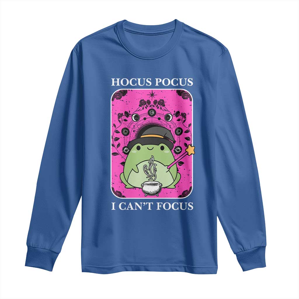 ADHD Meme Long Sleeve Shirt Neurodivergent Wizard Frog I Cant Focus - Wonder Print Shop