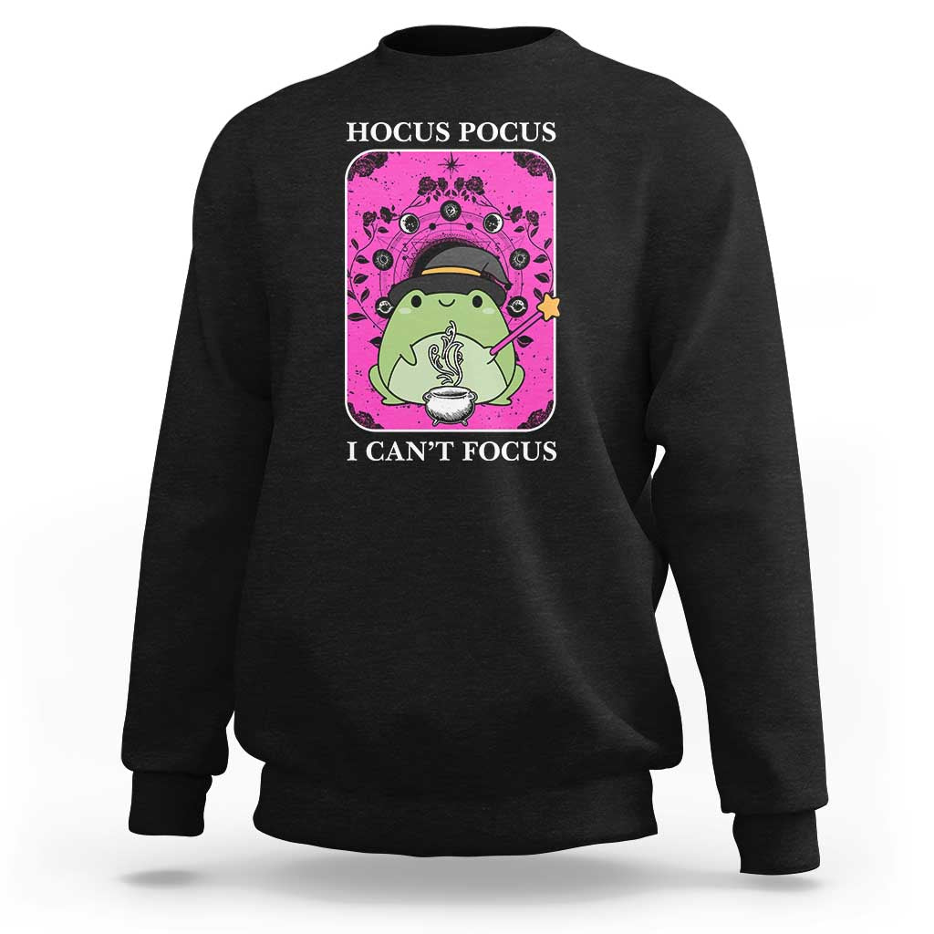 ADHD Meme Sweatshirt Neurodivergent Wizard Frog I Cant Focus - Wonder Print Shop