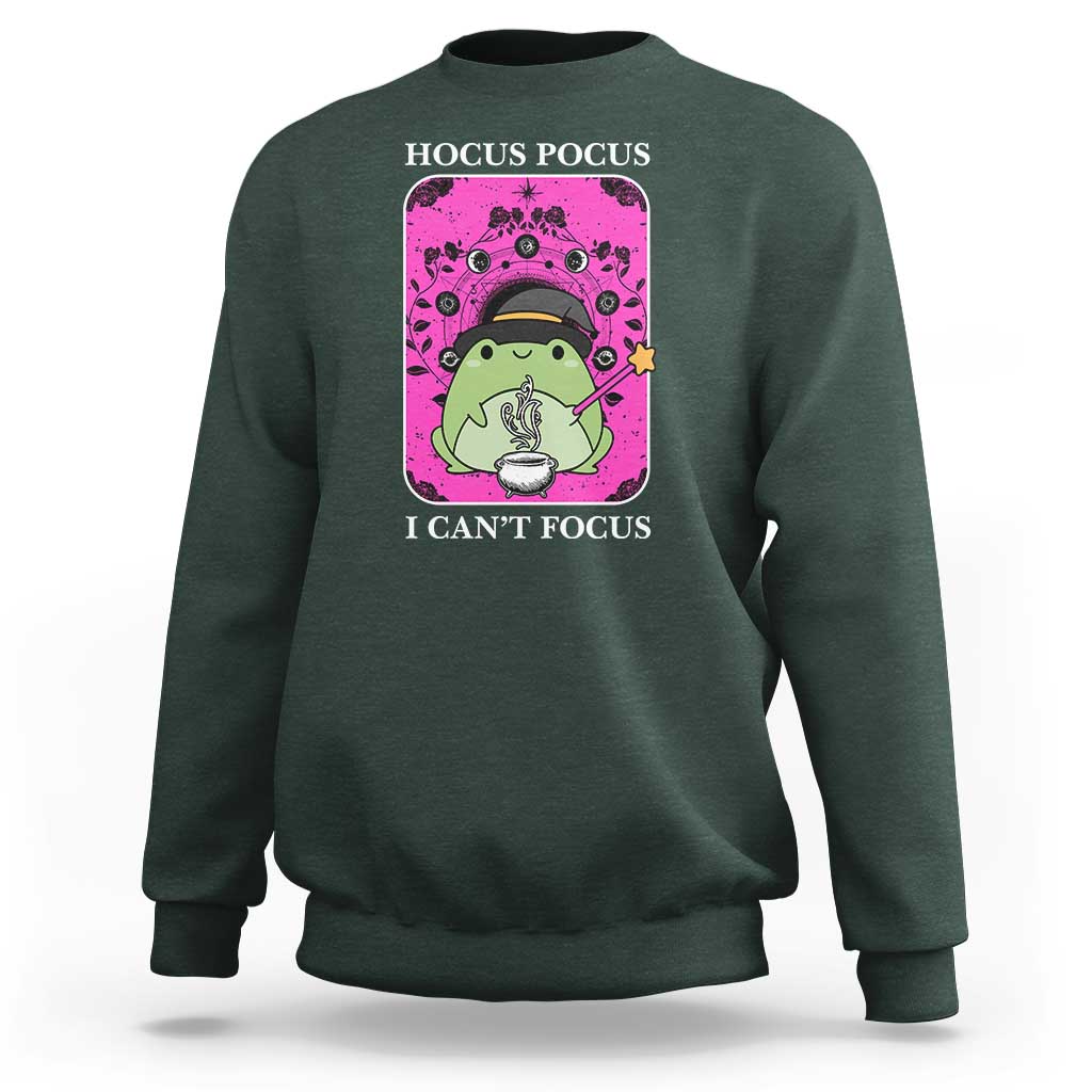 ADHD Meme Sweatshirt Neurodivergent Wizard Frog I Cant Focus - Wonder Print Shop