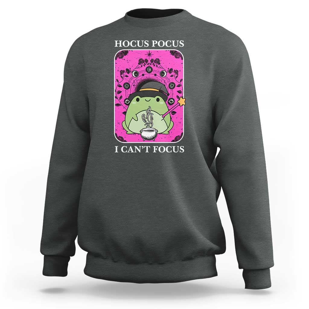 ADHD Meme Sweatshirt Neurodivergent Wizard Frog I Cant Focus - Wonder Print Shop