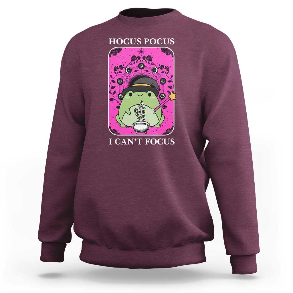 ADHD Meme Sweatshirt Neurodivergent Wizard Frog I Cant Focus - Wonder Print Shop