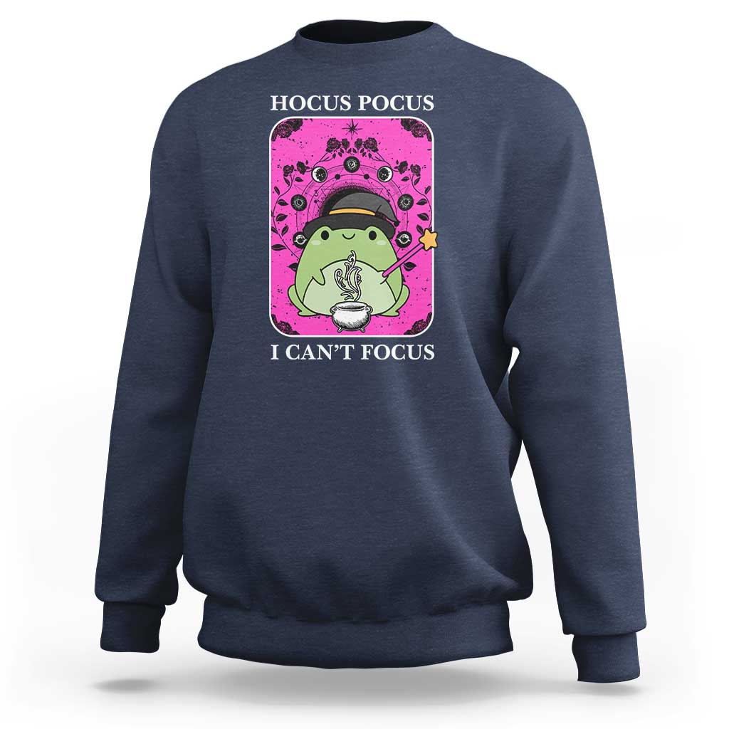 ADHD Meme Sweatshirt Neurodivergent Wizard Frog I Cant Focus - Wonder Print Shop