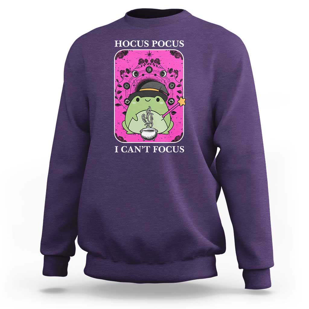 ADHD Meme Sweatshirt Neurodivergent Wizard Frog I Cant Focus - Wonder Print Shop