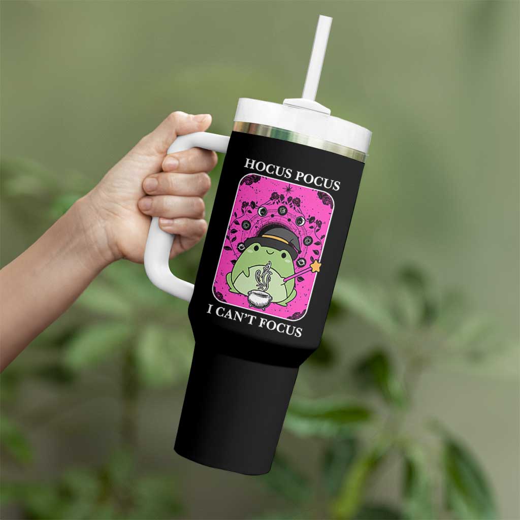 ADHD Meme Tumbler With Handle Neurodivergent Wizard Frog I Cant Focus - Wonder Print Shop