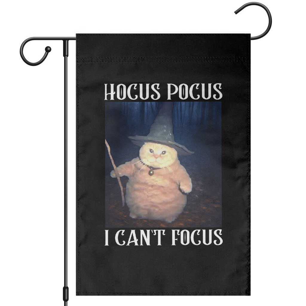 ADHD Cat Meme Garden Flag Neurodivergent Wizard Cat I Cant Focus - Wonder Print Shop