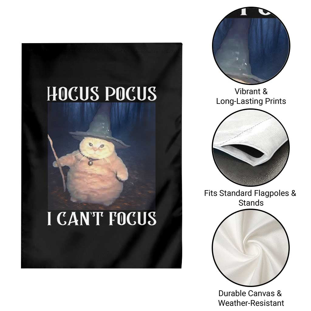 ADHD Cat Meme Garden Flag Neurodivergent Wizard Cat I Cant Focus - Wonder Print Shop