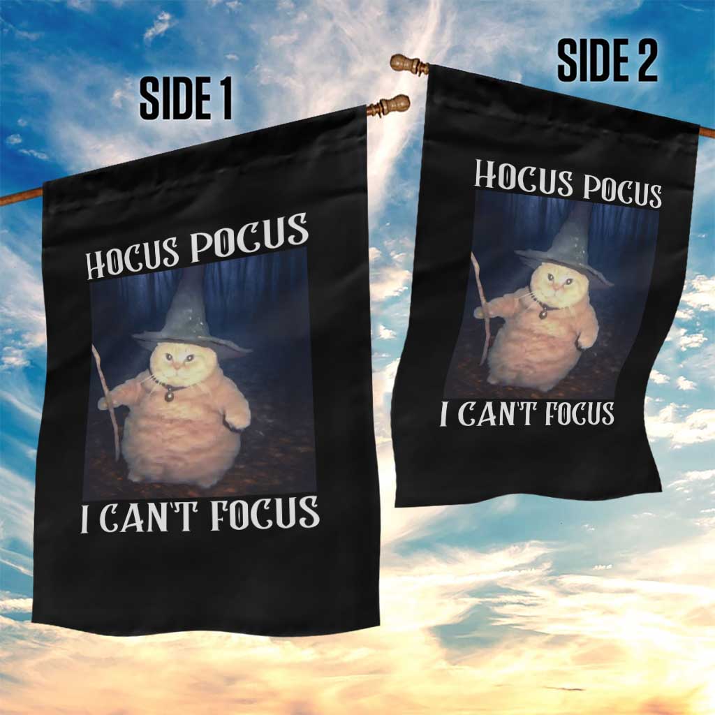 ADHD Cat Meme Garden Flag Neurodivergent Wizard Cat I Cant Focus - Wonder Print Shop