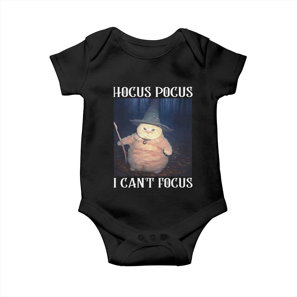ADHD Cat Meme Baby Onesie Neurodivergent Wizard Cat I Cant Focus - Wonder Print Shop