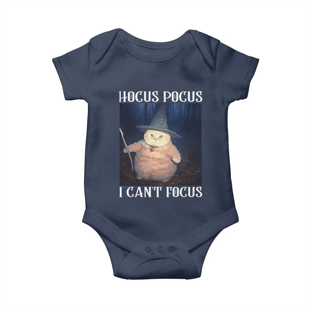 ADHD Cat Meme Baby Onesie Neurodivergent Wizard Cat I Cant Focus - Wonder Print Shop