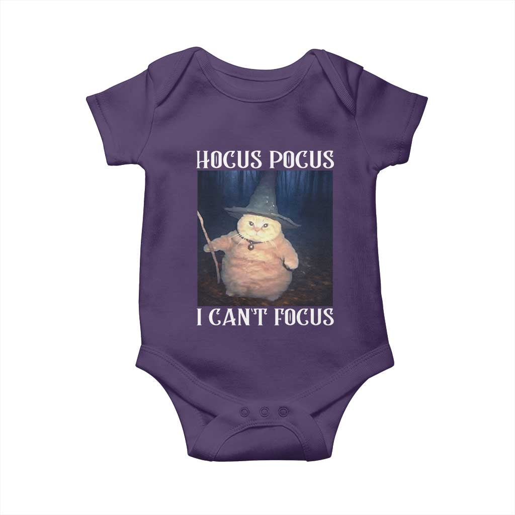 ADHD Cat Meme Baby Onesie Neurodivergent Wizard Cat I Cant Focus - Wonder Print Shop