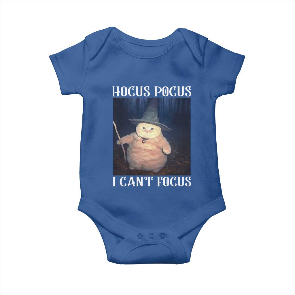 ADHD Cat Meme Baby Onesie Neurodivergent Wizard Cat I Cant Focus - Wonder Print Shop