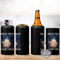 ADHD Cat Meme 4 in 1 Can Cooler Tumbler Neurodivergent Wizard Cat I Cant Focus - Wonder Print Shop