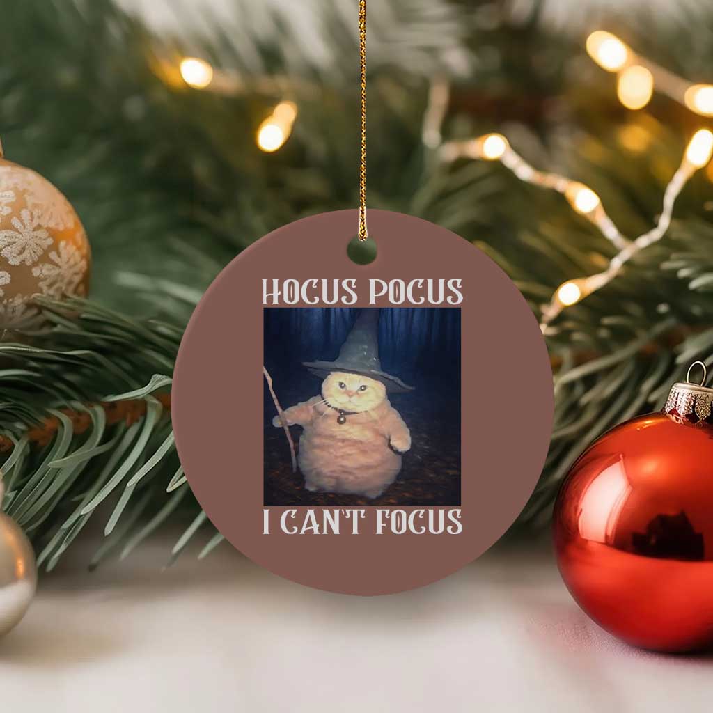 ADHD Cat Meme Ceramic Ornament Neurodivergent Wizard Cat I Cant Focus - Wonder Print Shop