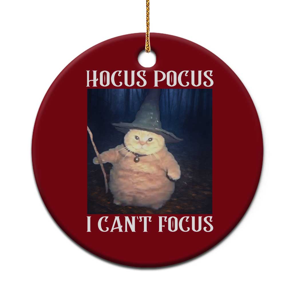 ADHD Cat Meme Ceramic Ornament Neurodivergent Wizard Cat I Cant Focus - Wonder Print Shop