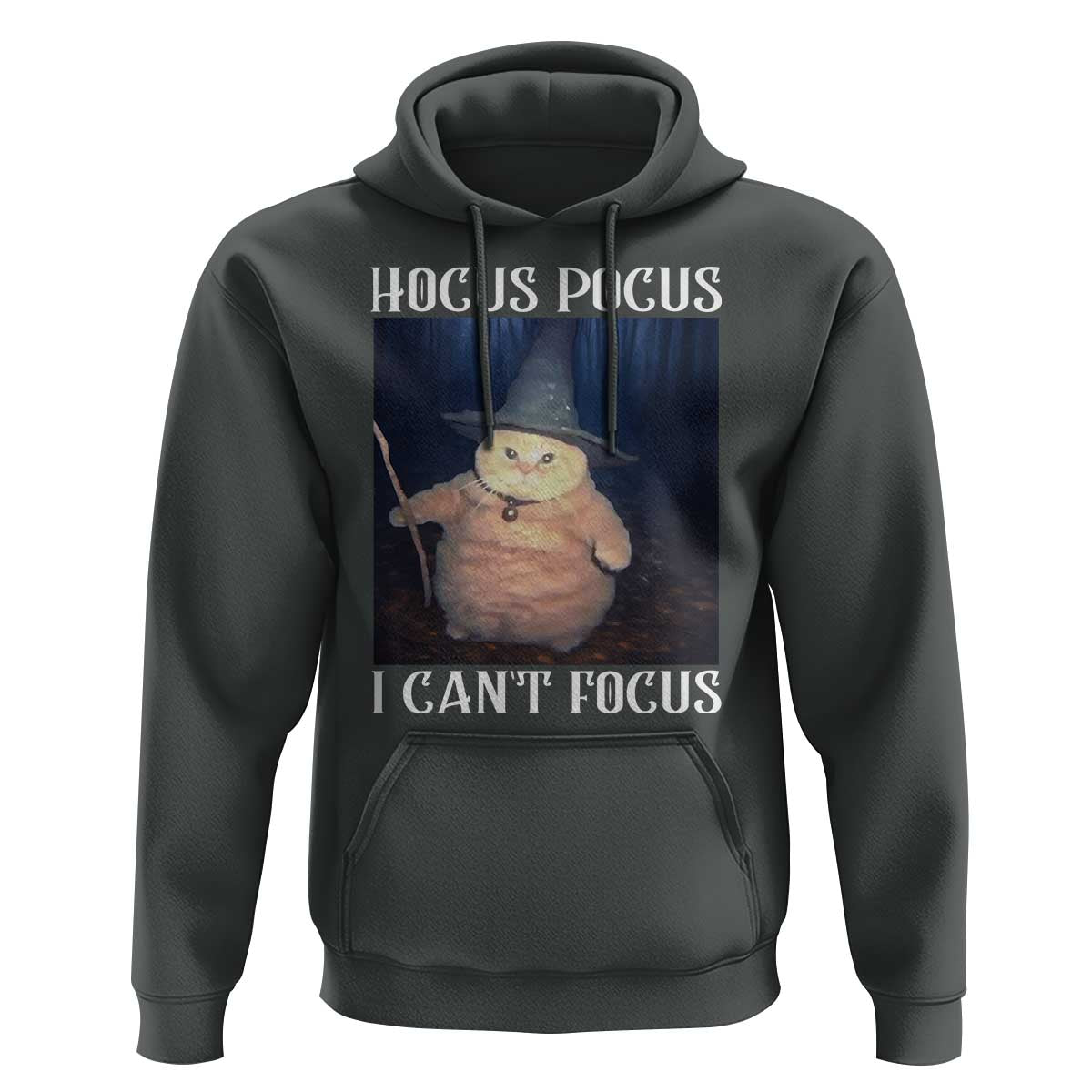 ADHD Cat Meme Hoodie Neurodivergent Wizard Cat I Cant Focus - Wonder Print Shop