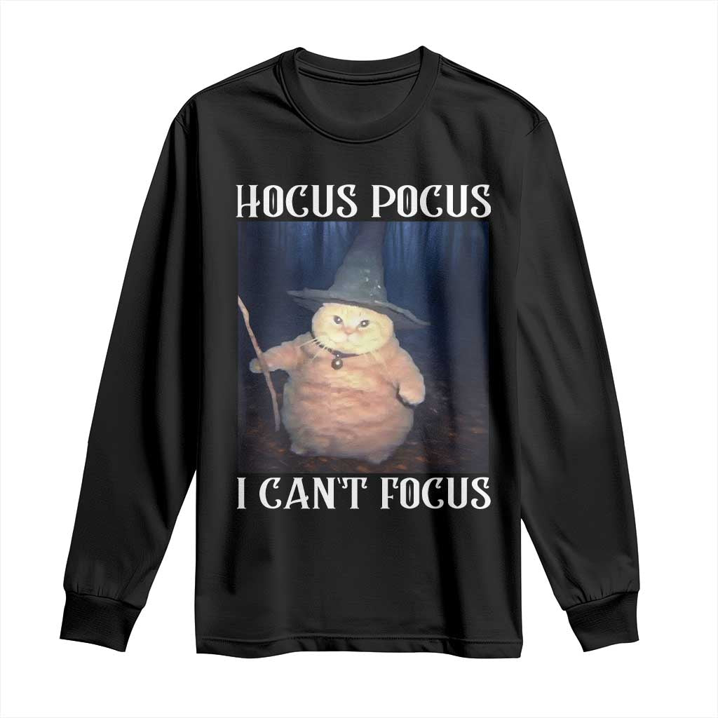 ADHD Cat Meme Long Sleeve Shirt Neurodivergent Wizard Cat I Cant Focus - Wonder Print Shop