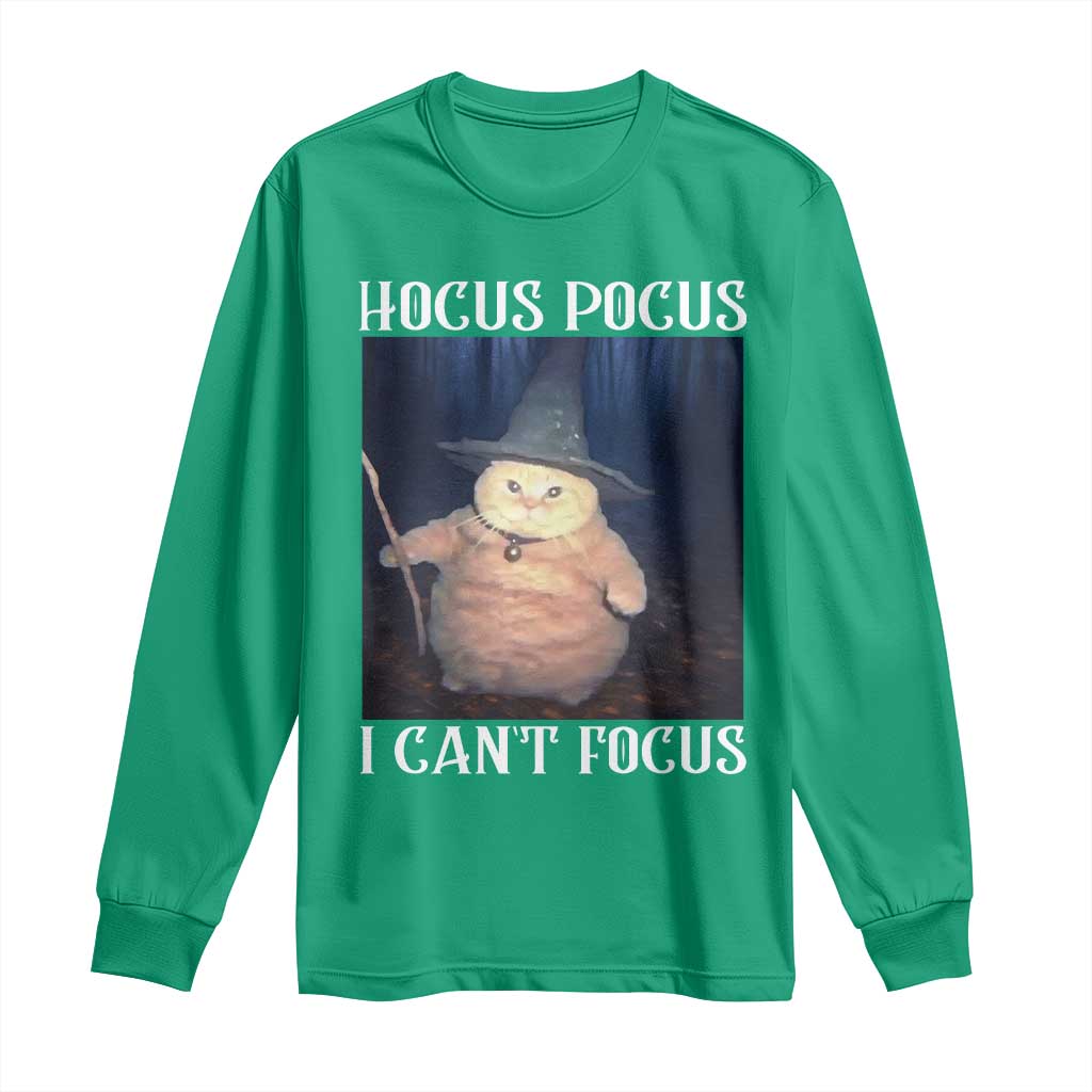 ADHD Cat Meme Long Sleeve Shirt Neurodivergent Wizard Cat I Cant Focus - Wonder Print Shop
