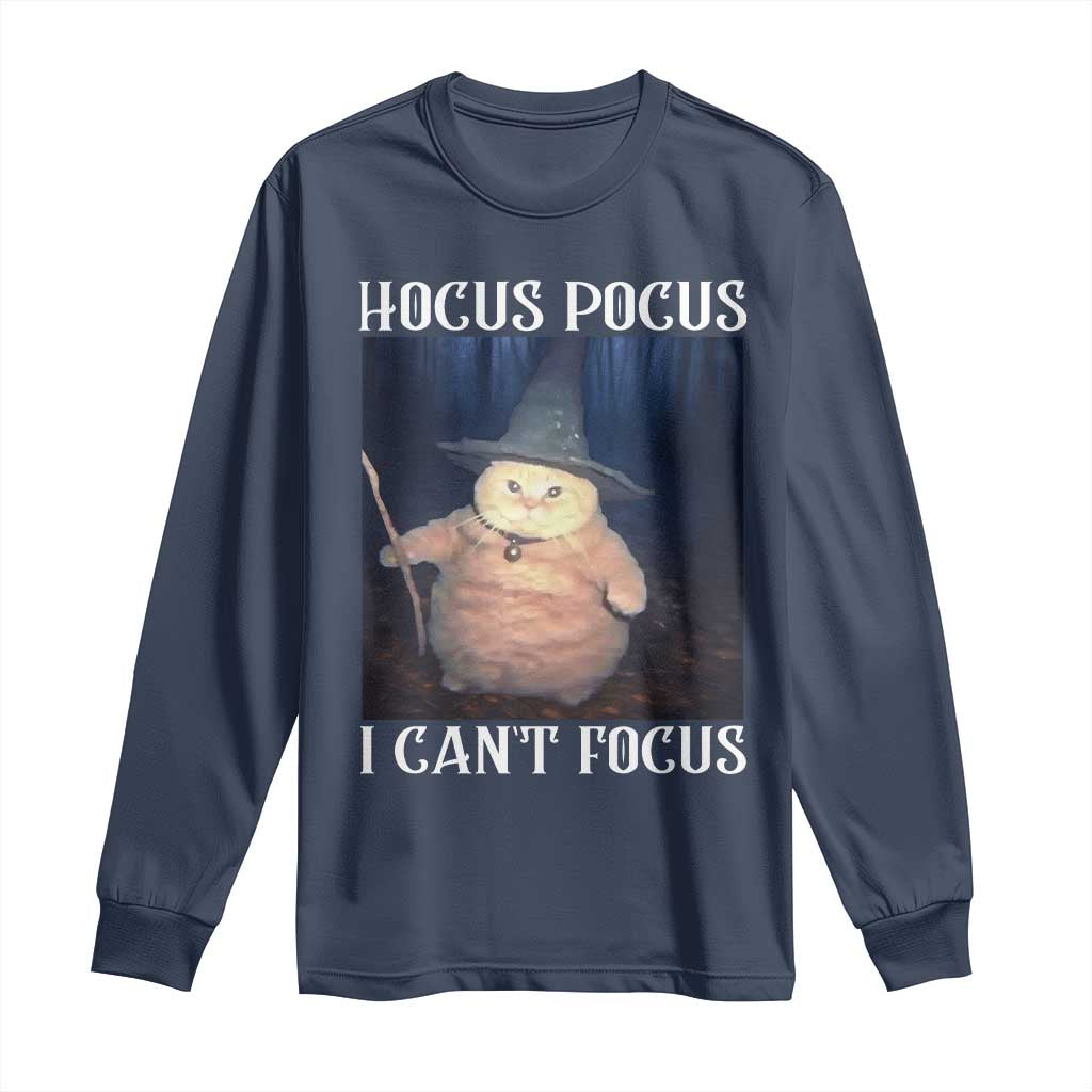 ADHD Cat Meme Long Sleeve Shirt Neurodivergent Wizard Cat I Cant Focus - Wonder Print Shop