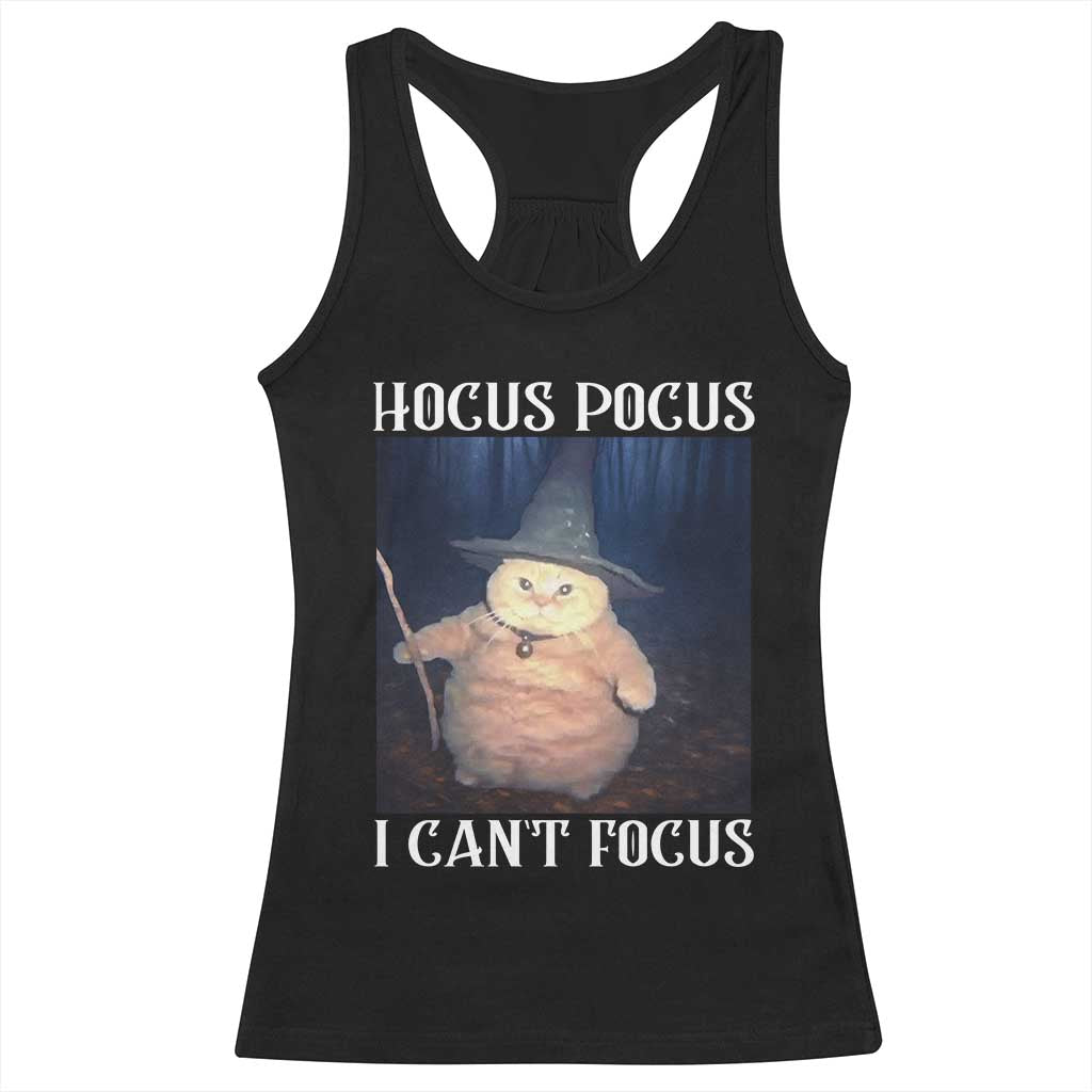 ADHD Cat Meme Racerback Tank Top Neurodivergent Wizard Cat I Cant Focus - Wonder Print Shop