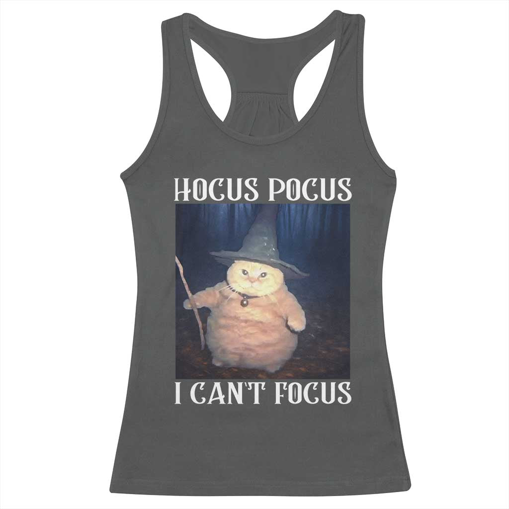 ADHD Cat Meme Racerback Tank Top Neurodivergent Wizard Cat I Cant Focus - Wonder Print Shop