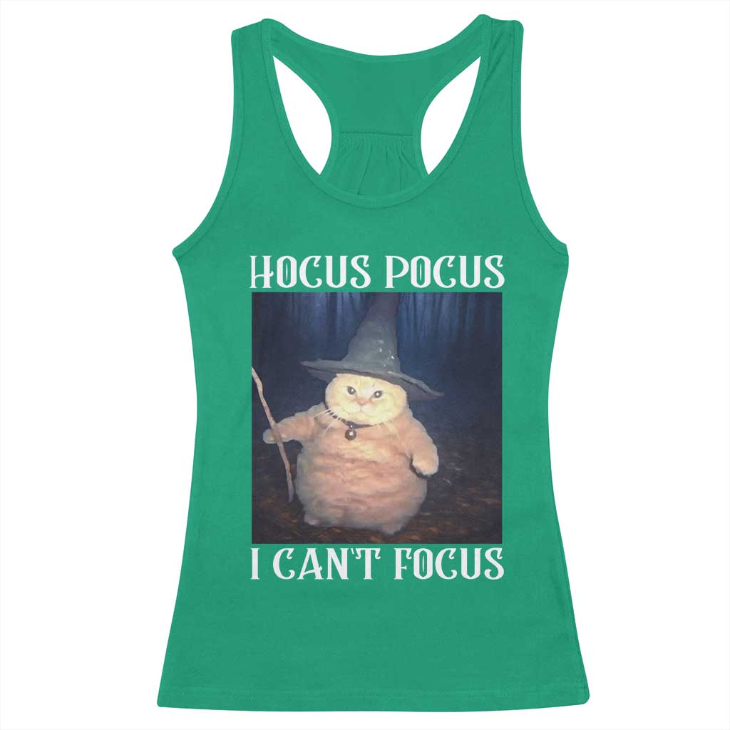ADHD Cat Meme Racerback Tank Top Neurodivergent Wizard Cat I Cant Focus - Wonder Print Shop