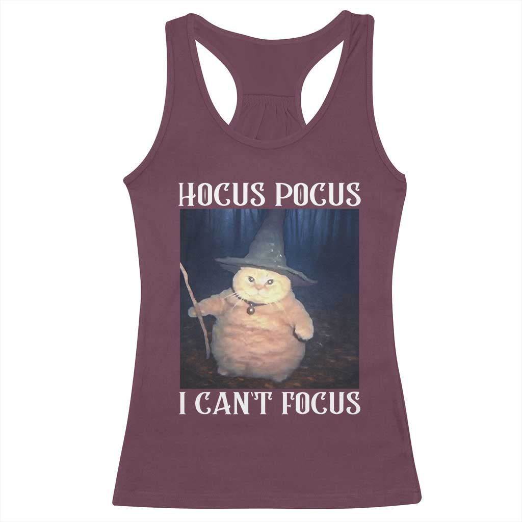 ADHD Cat Meme Racerback Tank Top Neurodivergent Wizard Cat I Cant Focus - Wonder Print Shop