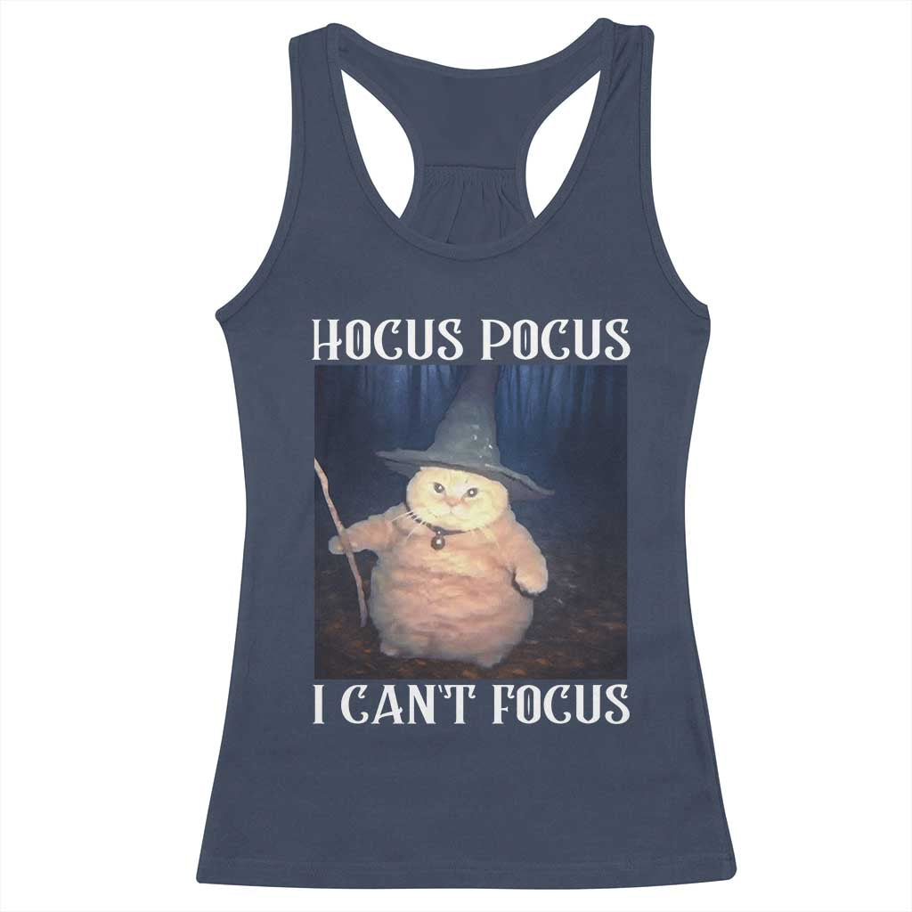 ADHD Cat Meme Racerback Tank Top Neurodivergent Wizard Cat I Cant Focus - Wonder Print Shop