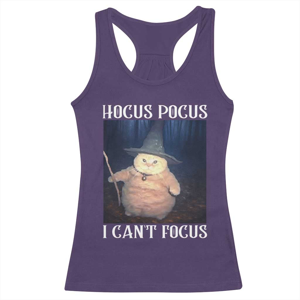 ADHD Cat Meme Racerback Tank Top Neurodivergent Wizard Cat I Cant Focus - Wonder Print Shop