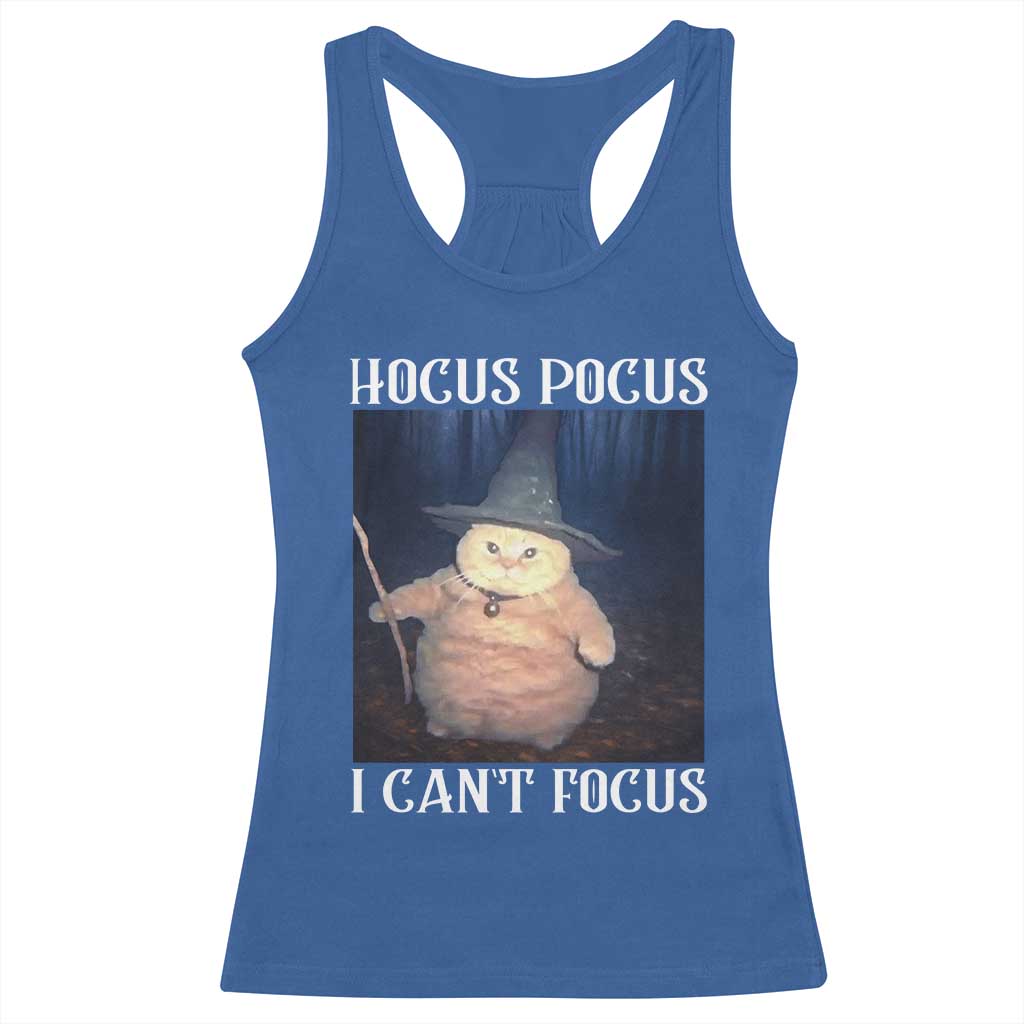 ADHD Cat Meme Racerback Tank Top Neurodivergent Wizard Cat I Cant Focus - Wonder Print Shop