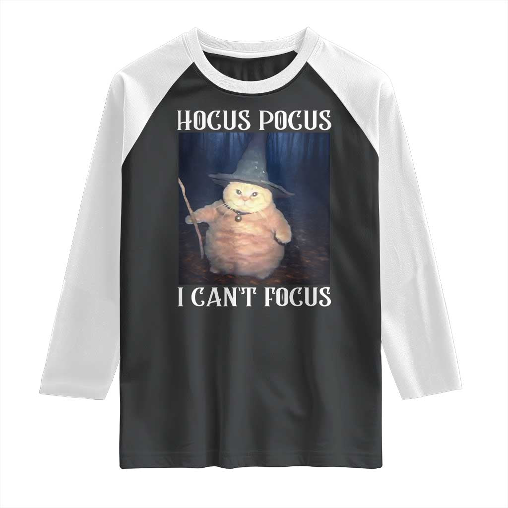 ADHD Cat Meme Raglan Shirt Neurodivergent Wizard Cat I Cant Focus - Wonder Print Shop