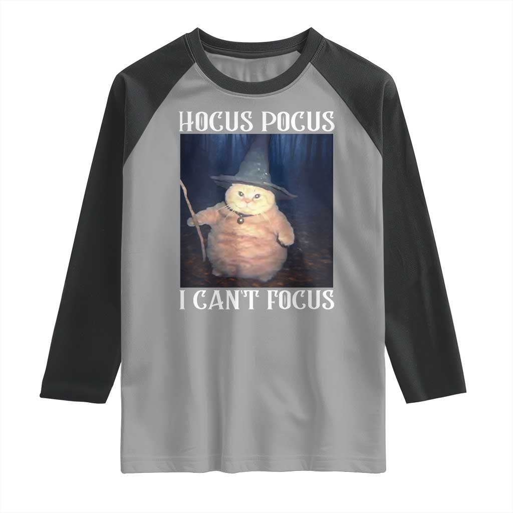 ADHD Cat Meme Raglan Shirt Neurodivergent Wizard Cat I Cant Focus - Wonder Print Shop
