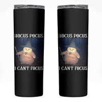 ADHD Cat Meme Skinny Tumbler Neurodivergent Wizard Cat I Cant Focus - Wonder Print Shop