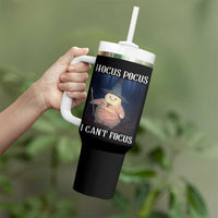 ADHD Cat Meme Tumbler With Handle Neurodivergent Wizard Cat I Cant Focus - Wonder Print Shop
