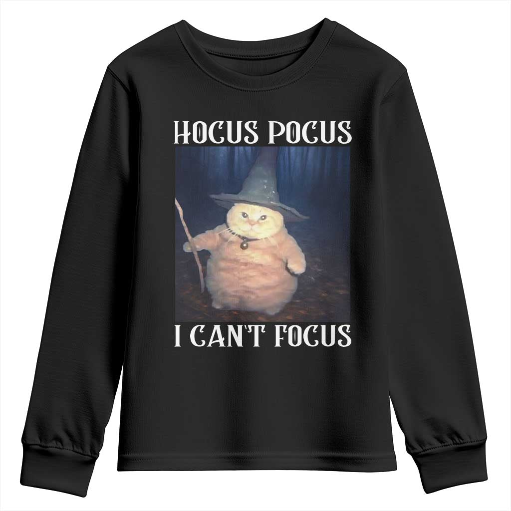 ADHD Cat Meme Youth Sweatshirt Neurodivergent Wizard Cat I Cant Focus - Wonder Print Shop