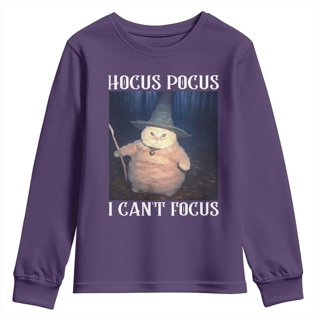 ADHD Cat Meme Youth Sweatshirt Neurodivergent Wizard Cat I Cant Focus - Wonder Print Shop