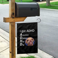 Funny ADHD Dog Meme Garden Flag Attention Deficit Hey Dog Humor Lovers - Wonder Print Shop
