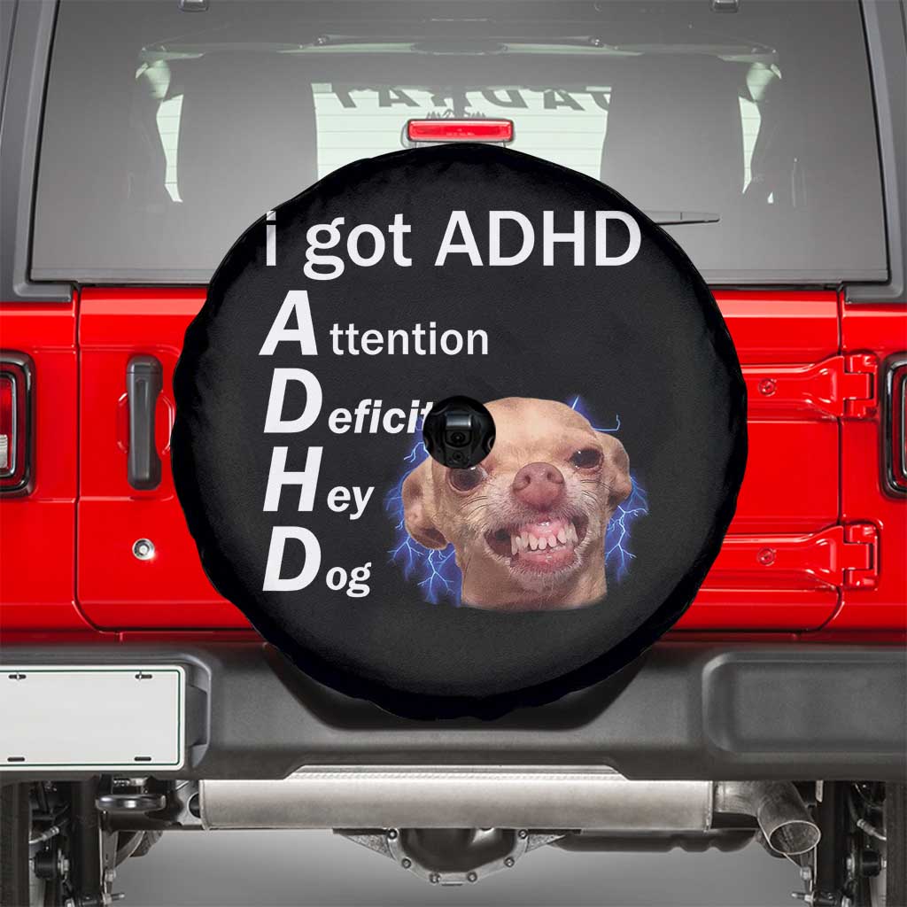 Funny ADHD Dog Meme Spare Tire Cover Attention Deficit Hey Dog Humor Lovers - Wonder Print Shop