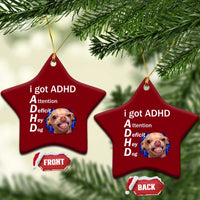 Funny ADHD Dog Meme Ceramic Ornament Attention Deficit Hey Dog Humor Lovers - Wonder Print Shop