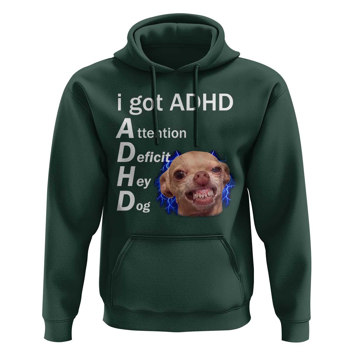 Funny ADHD Dog Meme Hoodie Attention Deficit Hey Dog Humor Lovers - Wonder Print Shop