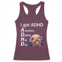 Funny ADHD Dog Meme Racerback Tank Top Attention Deficit Hey Dog Humor Lovers - Wonder Print Shop
