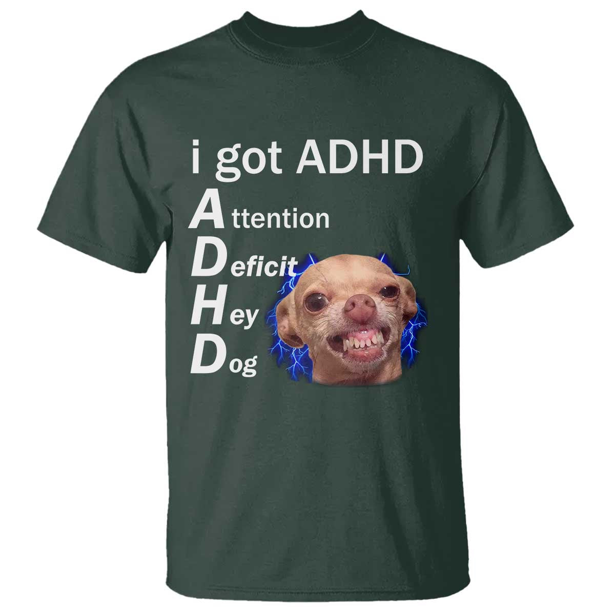 Funny ADHD Dog Meme T Shirt Attention Deficit Hey Dog Humor Lovers - Wonder Print Shop