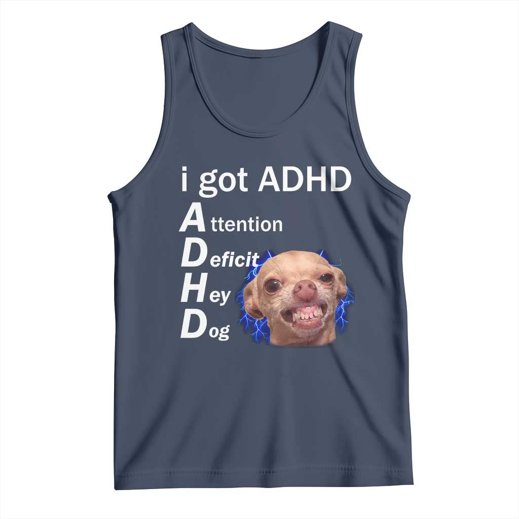 Funny ADHD Dog Meme Tank Top Attention Deficit Hey Dog Humor Lovers - Wonder Print Shop