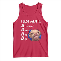 Funny ADHD Dog Meme Tank Top Attention Deficit Hey Dog Humor Lovers - Wonder Print Shop