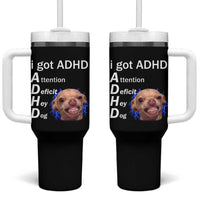 Funny ADHD Dog Meme Tumbler With Handle Attention Deficit Hey Dog Humor Lovers - Wonder Print Shop