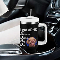 Funny ADHD Dog Meme Tumbler With Handle Attention Deficit Hey Dog Humor Lovers - Wonder Print Shop