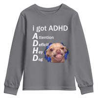 Funny ADHD Dog Meme Youth Sweatshirt Attention Deficit Hey Dog Humor Lovers - Wonder Print Shop