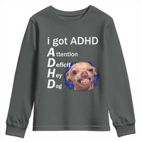 Funny ADHD Dog Meme Youth Sweatshirt Attention Deficit Hey Dog Humor Lovers - Wonder Print Shop